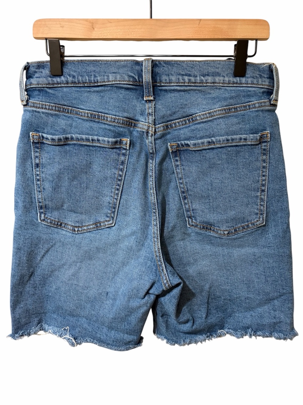 Old Navy Light Blue Distressed High-Rise Jean Shorts - Picture 2 of 3
